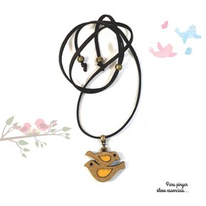 01 colar olfativo em madeira gargantilha duo