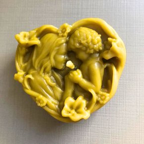 01 vela de cera de abelhas mamae e bebe