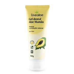 01 gel dental natural aloe mamao livealoe 100g